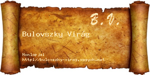 Bulovszky Virág névjegykártya